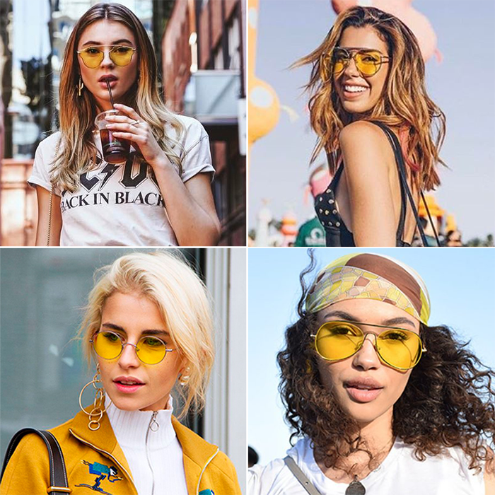 Óculos de sol com lente colorida